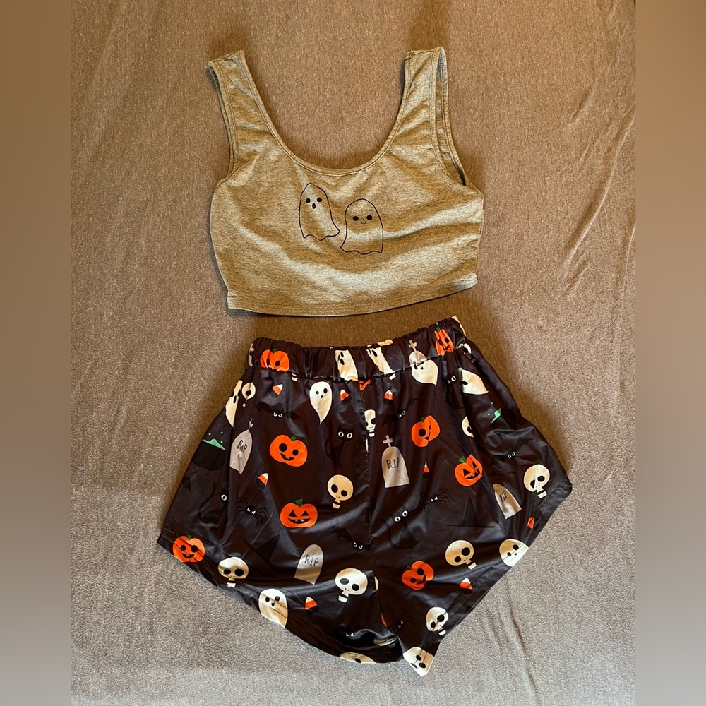 Ghost Print Sleepwear Set